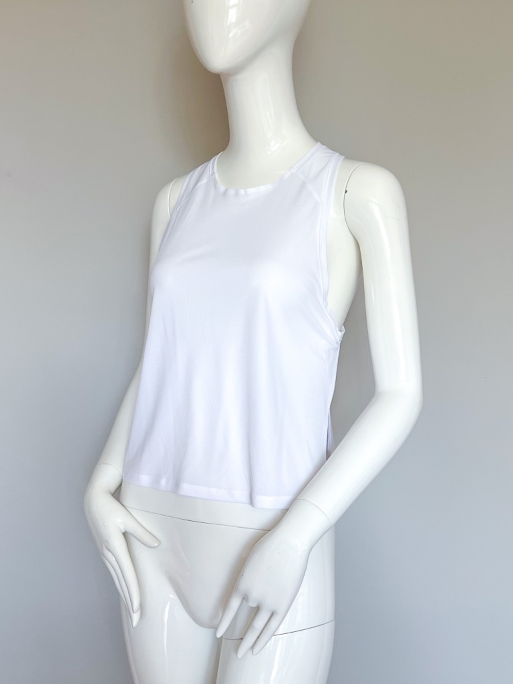 Athleta Grid Knit Singlet Tank Top Size S White Breathable Quick Dry NWT